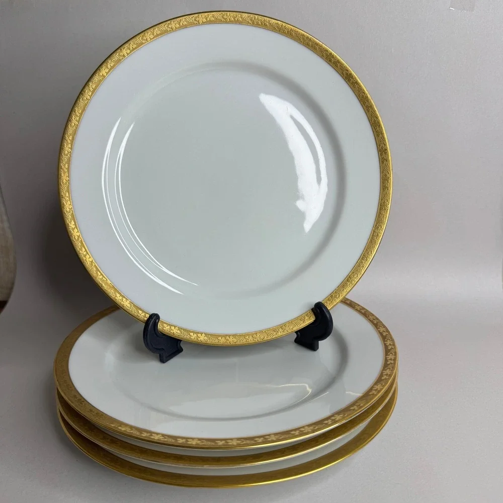 PT Bavaria Tirschenreuth Grape Vine 3910‎ Salad Plates Gold Trim Set of 4
